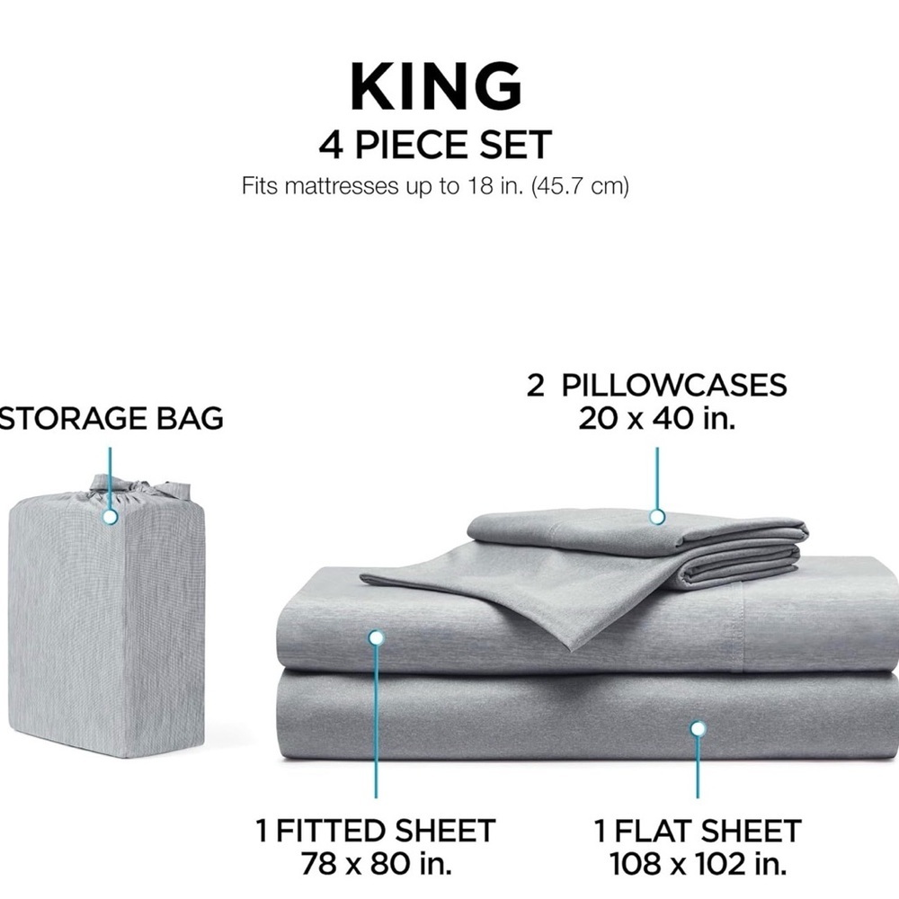 Brookstone Gray Comfort Sheet Set - Picture 8 of 8
